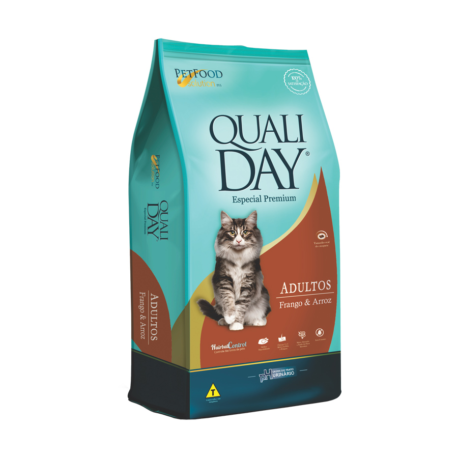 RAÇÃO QUALIDAY SABOR FRANGO PARA GATOS ADULTOS 3KG