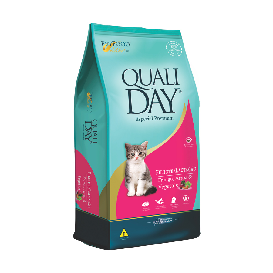 Ração Qualiday para gatos filhotes e fêmeas em lactação sabor frango 10kg