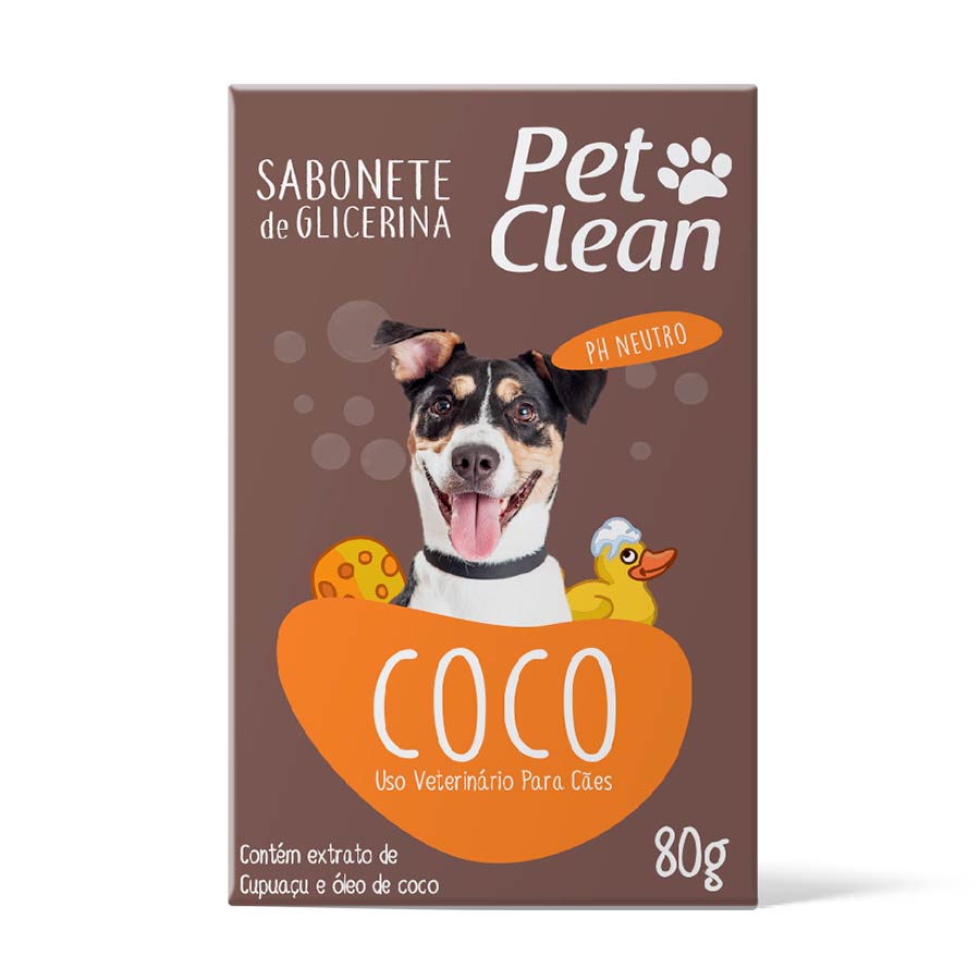 Sabonete Pet Clean Coco para Cães e Gatos 80g