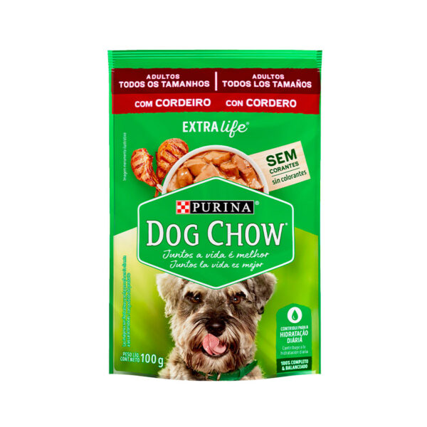 Sachê Dog Chow para Cães Adultos Sabor Cordeiro 100g