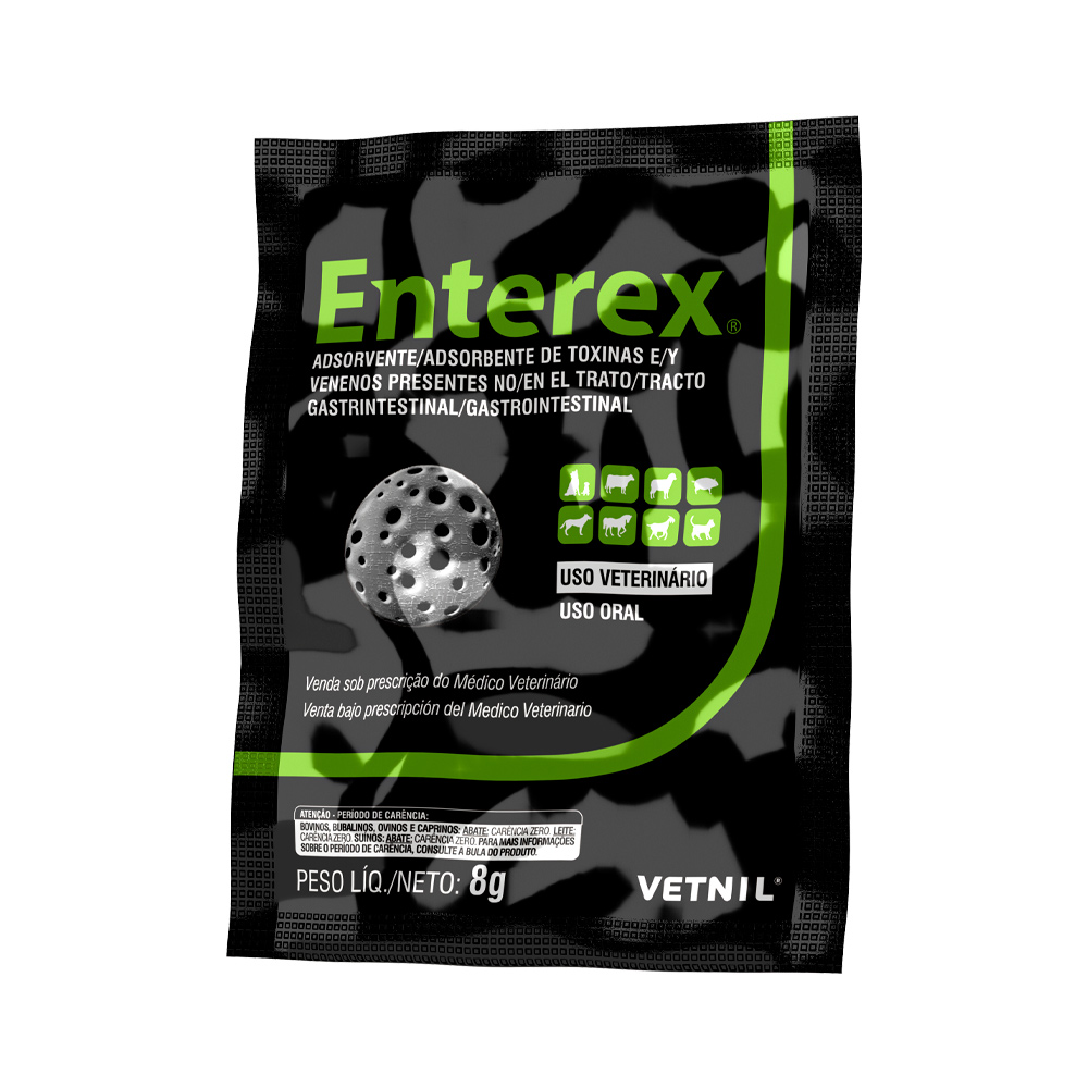 Enterex Vetnil Sachê 8g - Carvão Ativado