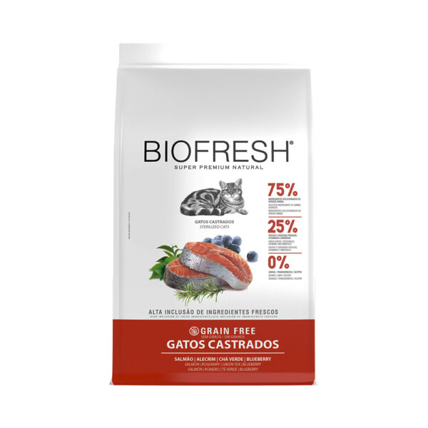 Ração Biofresh para gatos castrados sabor salmão 1,5kg