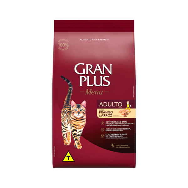 Ração Granplus para Gatos Adultos Sabor Frango e Arroz 1KG