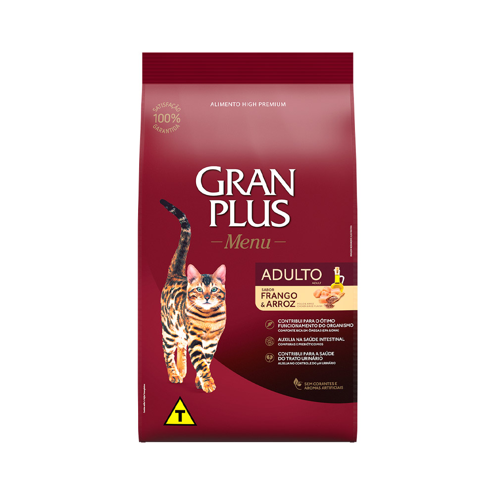 Ração Granplus para Gatos Adultos Sabor Frango e Arroz 1KG