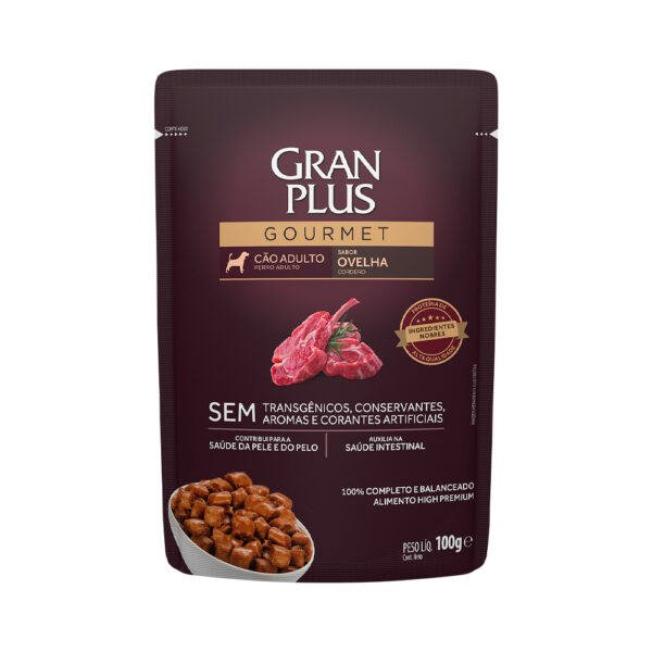 Sachê GranPlus Gourmet para Cães Adultos Sabor Ovelha - 100g