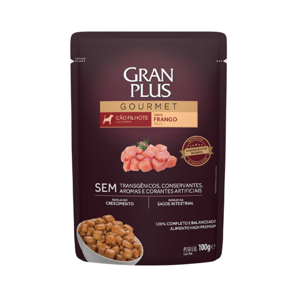 Sachê GranPlus Gourmet para Cães Filhotes Sabor Frango - 100g