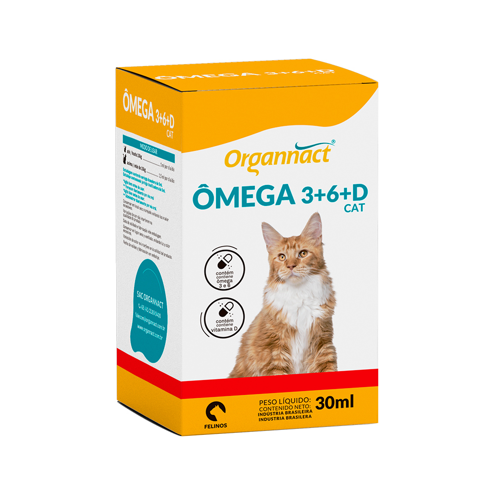 Suplemento Ômega Cat 3+6+D 30ml para gatos