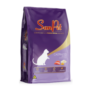 Ração San Pet para Gatos Castrados Sabor Salmão 10KG