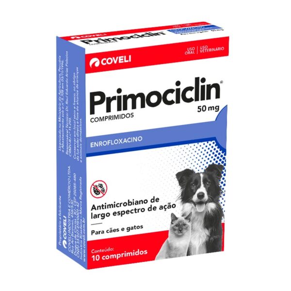 Antibiótico Primociclin 50MG 10COMP (ENROFLOXACINO)