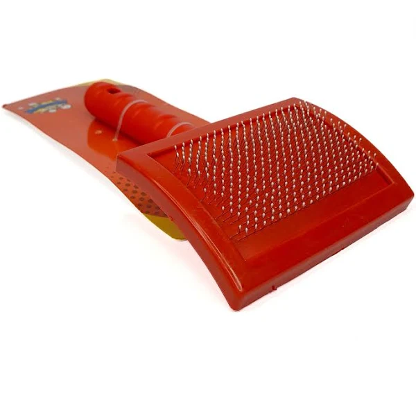 Rasqueadeira pet com proteção nas cerdas N°1 - cor vermelha