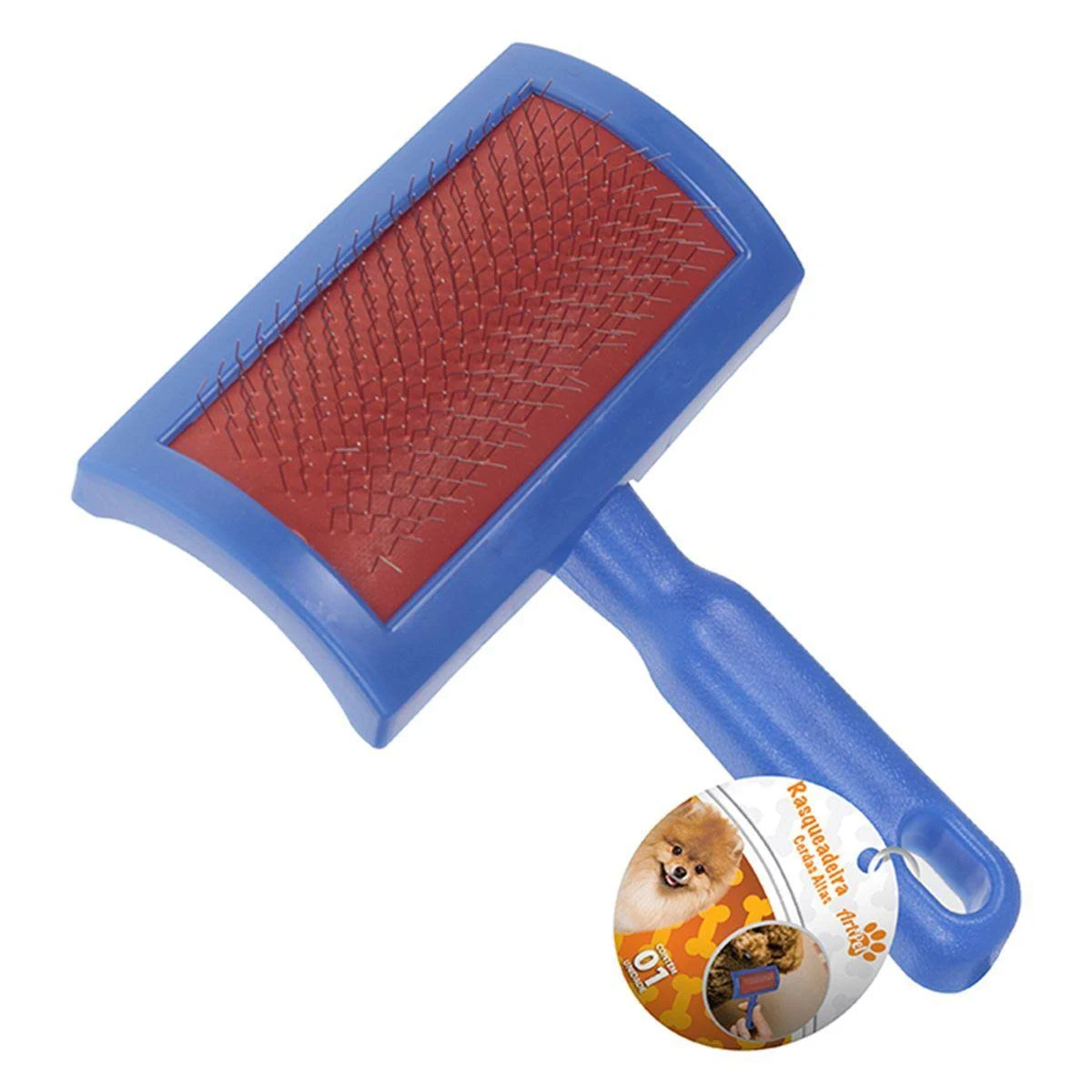 Rasqueadeira pet com proteção nas cerdas N°1