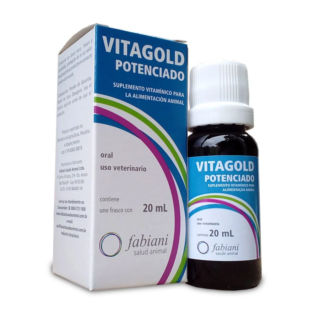 Vitagold Potenciado - Suplemento vitamínico para aves - 20ml