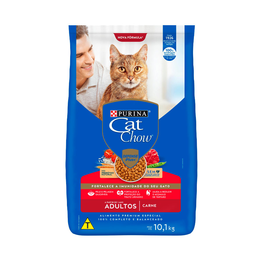 Ração Cat Chow para Gatos Adultos Sabor Carne 10,1kg