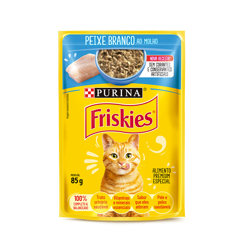 Sachê Friskies para Gatos Adultos Sabor Peixe ao Molho - 85g