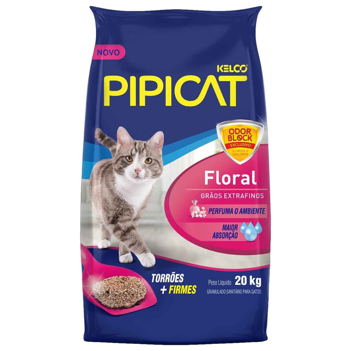 Areia Sanitária Pipicat Floral 20KG