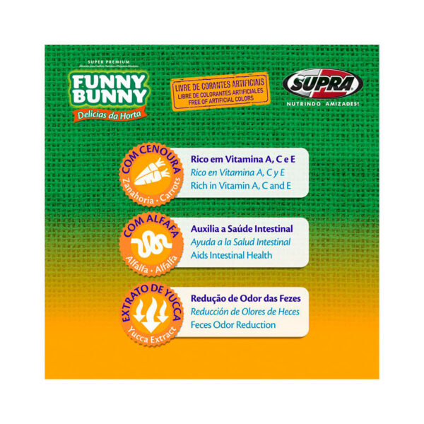 Alimento Supra Funny Bunny Delícias da Horta para Roedores 1,8KG - Imagem 3