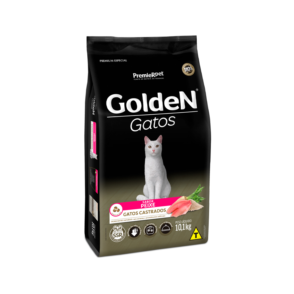 Ração Golden para Gatos Castrados Sabor Peixe 10KG