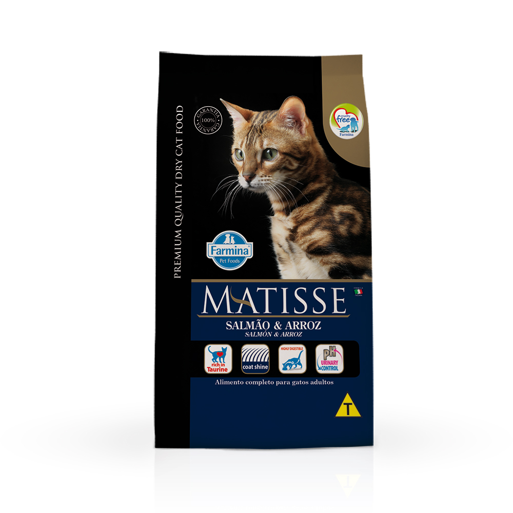 Ração Matisse para Gatos Adultos Sabor Salmão e Arroz 7,5KG
