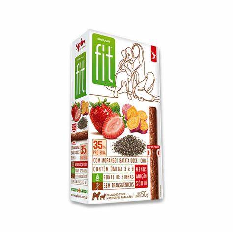 Petisco Spin Fit Gourmet para Cães Sabor Morango+Batata Doce+Chia 50G