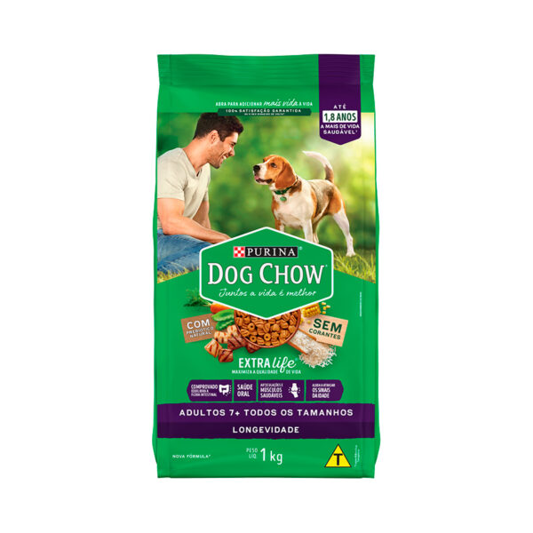 Ração Dog Chow Longevidade para Cães com Mais de 7 anos - 1 KG