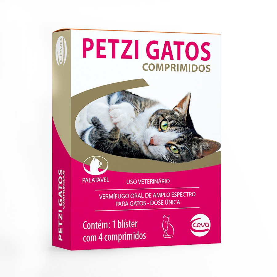 Petzi Gato Vermífugo 4 Comprimidos Palatáveis