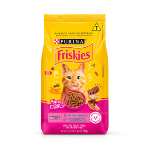 Ração Friskies Mix de Carne para Gatos Adultos Sabor Carne, Peru, Fígado e Frango 1kg