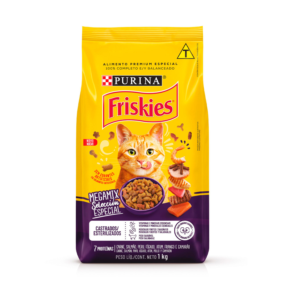 Ração Friskies Megamix para Gatos Adultos Castrados 1 KG
