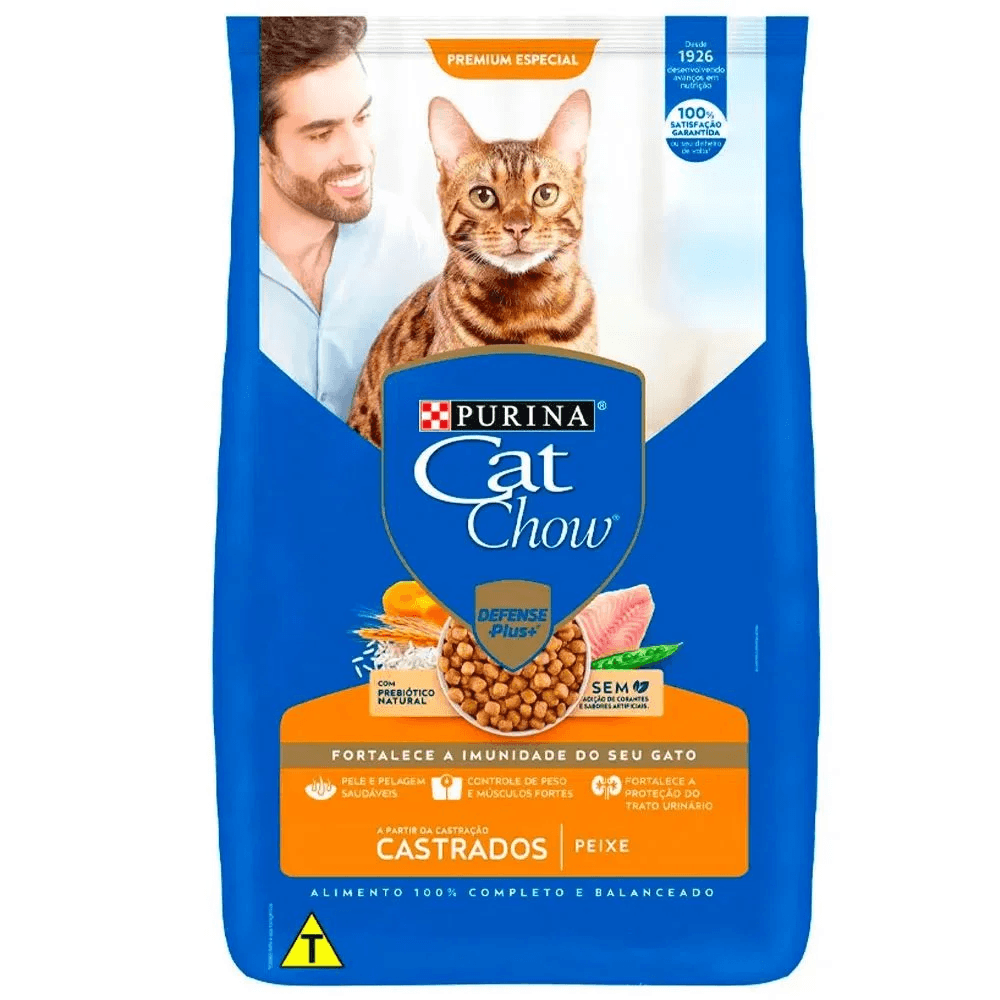 Ração Cat Chow para Gatos Castrados Sabor Peixe 1 KG