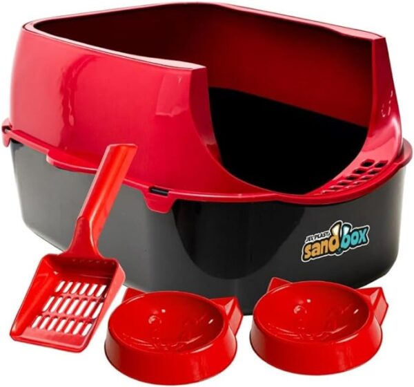 Kit Higiênico para Gatos Bandeja + Pá + Comedouros (Cores variadas) - Imagem 4