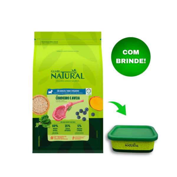 Ração Guabi Natural para Cães Adultos de Porte Mini e Pequeno Sabor Cordeiro e Aveia 10 KG