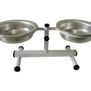 Comedouro Regulável Duplo Mini Elevado Ajustáve Alumínio 900 ML