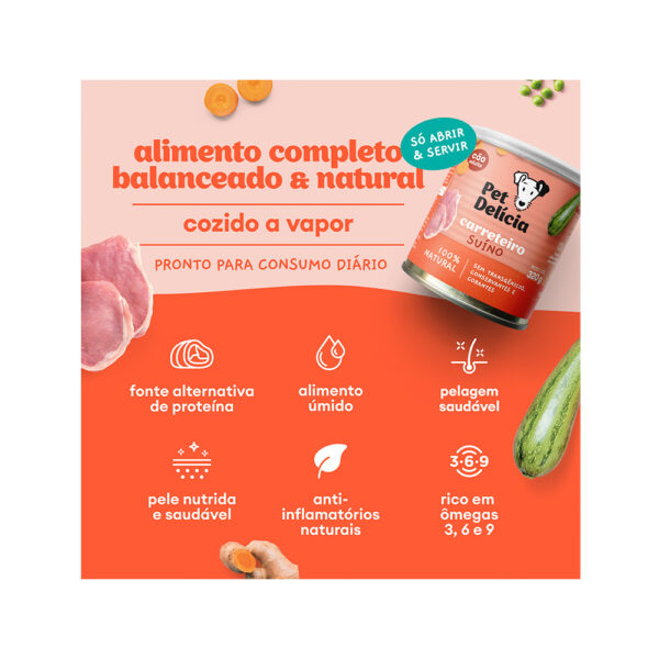 Ração Úmida Natural Pet Delícia Carreteiro Suíno para Cães Adultos 320 g - Image 2