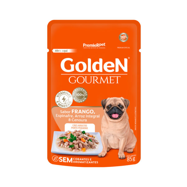 Sachê Golden Gourmet para Cães Adultos de Porte Pequeno Sabor Frango 85g