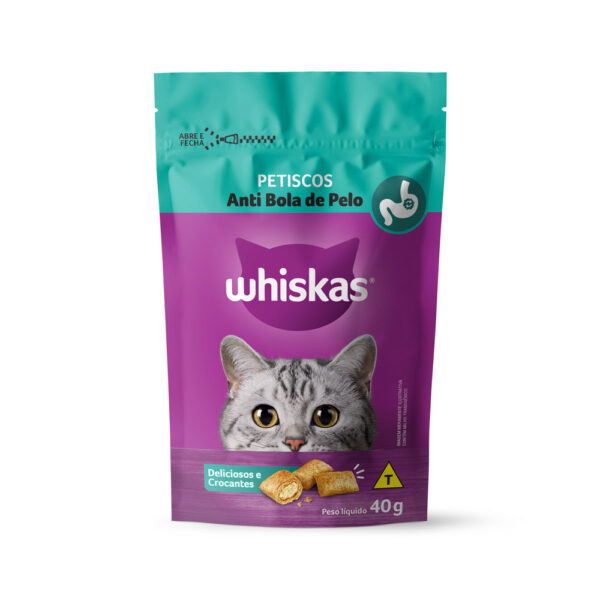 Petisco Whiskas Temptations Anti Bola de Pelo para Gatos Adultos 40G