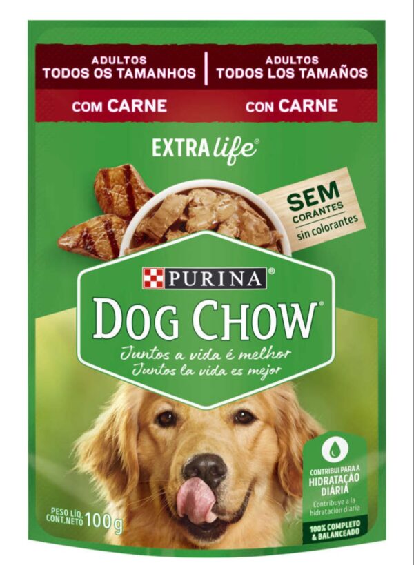 Caixa Dog Chow Cães Adultos Sabor Carne - 15 unidades - Imagem 2