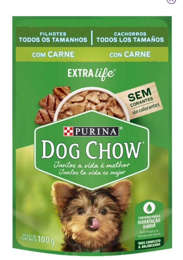 Caixa Dog Chow Cães Filhotes Sabor Carne - 15 unidades - Imagem 2