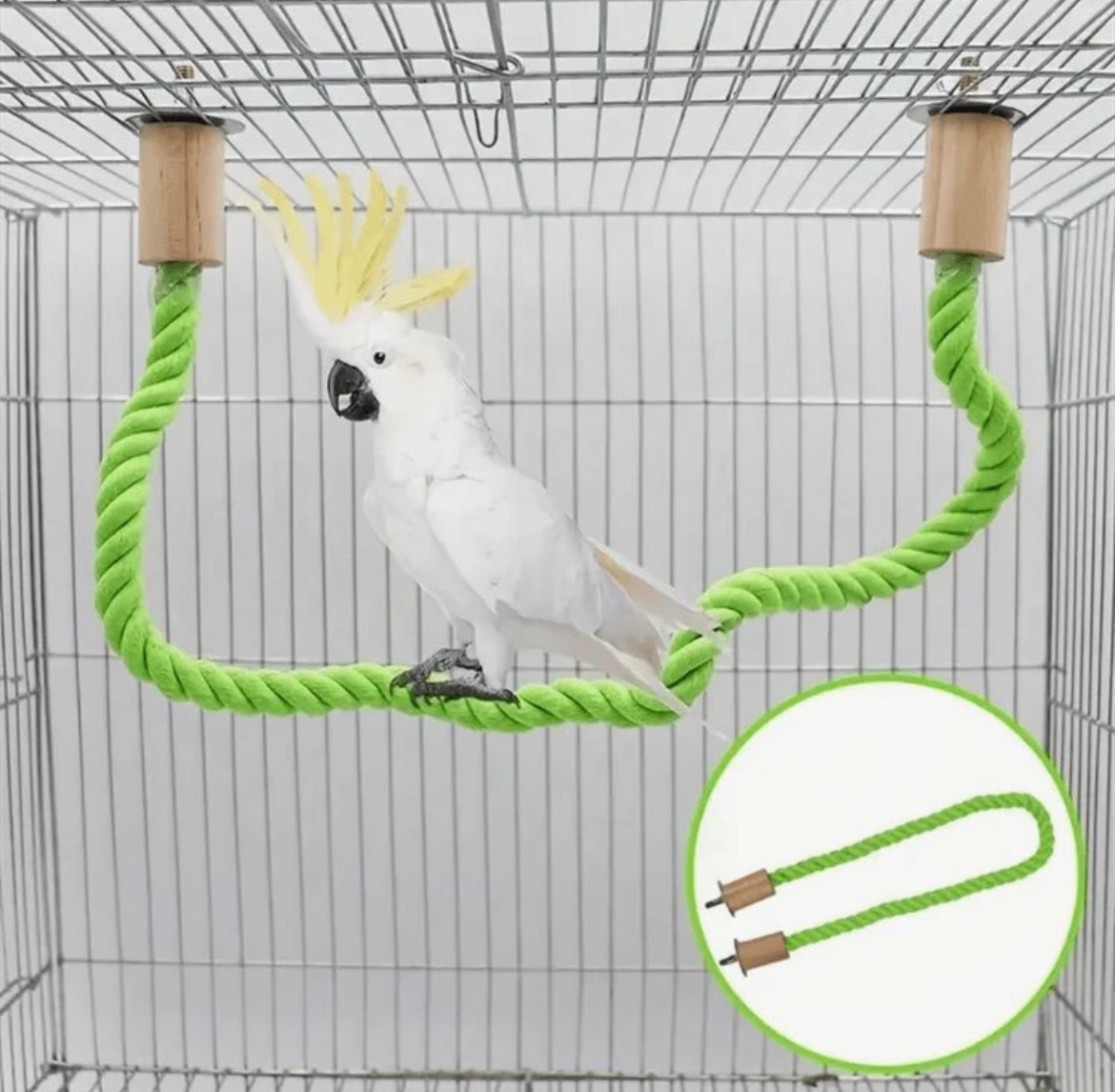 POLEIRO CORDA PÁSSAROS - VERDE