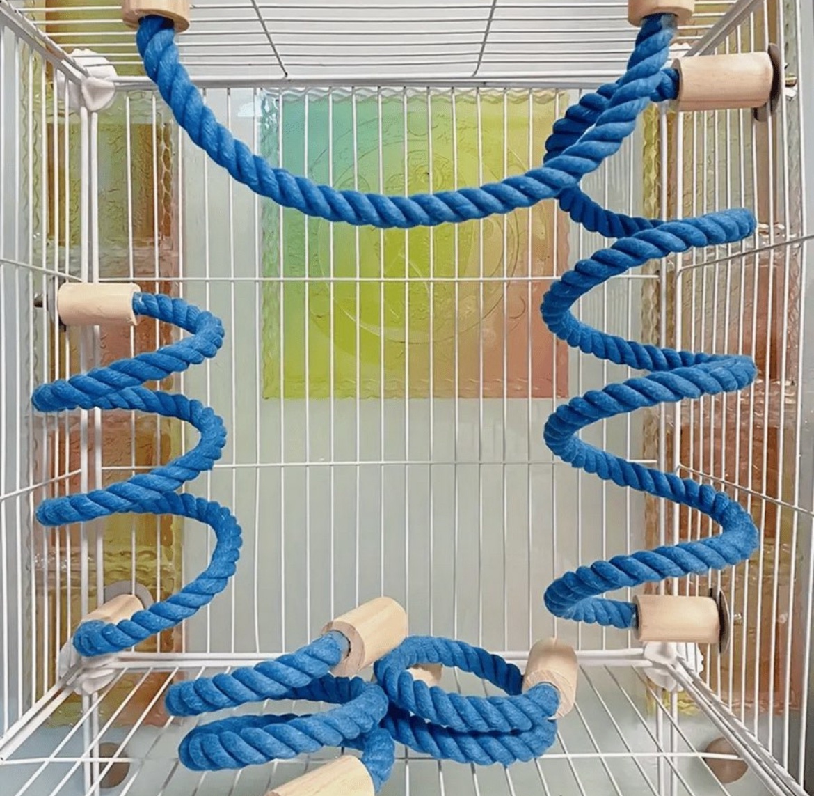 POLEIRO CORDA PÁSSAROS - AZUL